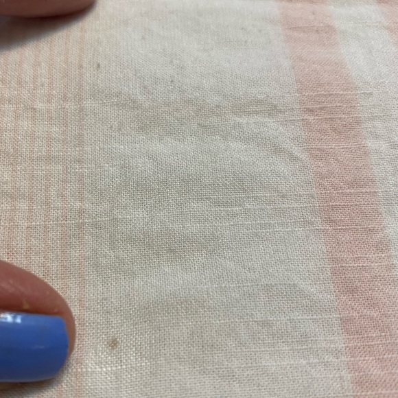 Beachlunchlounge pink white stripe pattern big flowy sleeves shirt. M - Picture 9 of 10